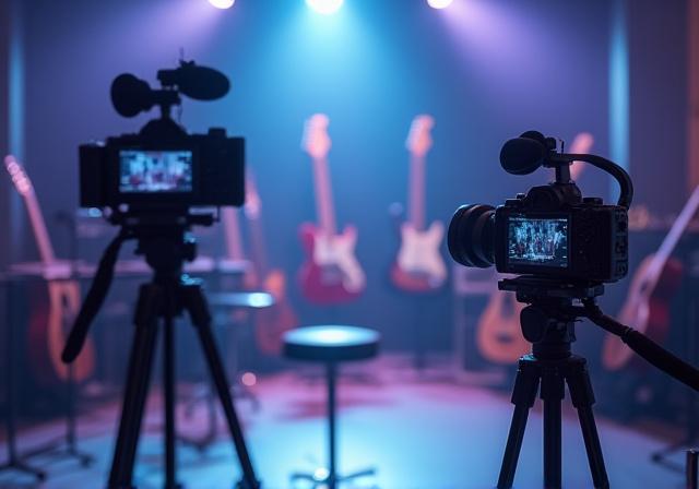 Professional music studio recording setup